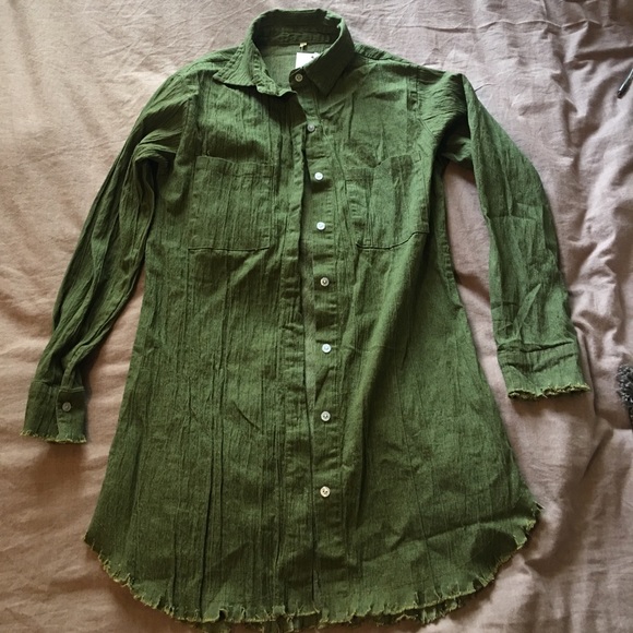 Distressed Denim Button Up - Picture 2 of 2